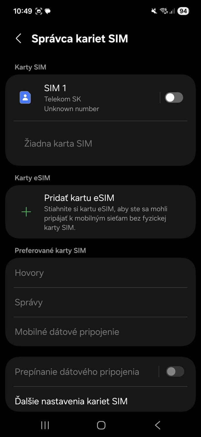 Prenos eSIM v rámci Samsung Galaxy