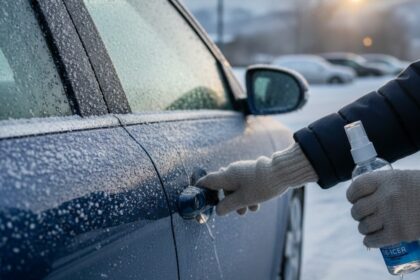 zamrznuté dvere na aute