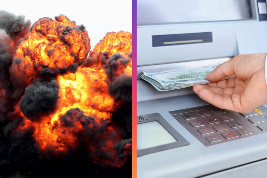 výbuch bankomatu