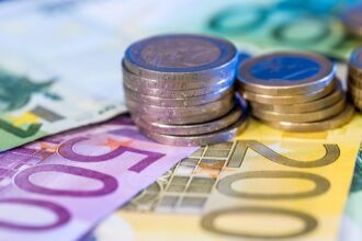 euro, peniaze, bankovky, mince