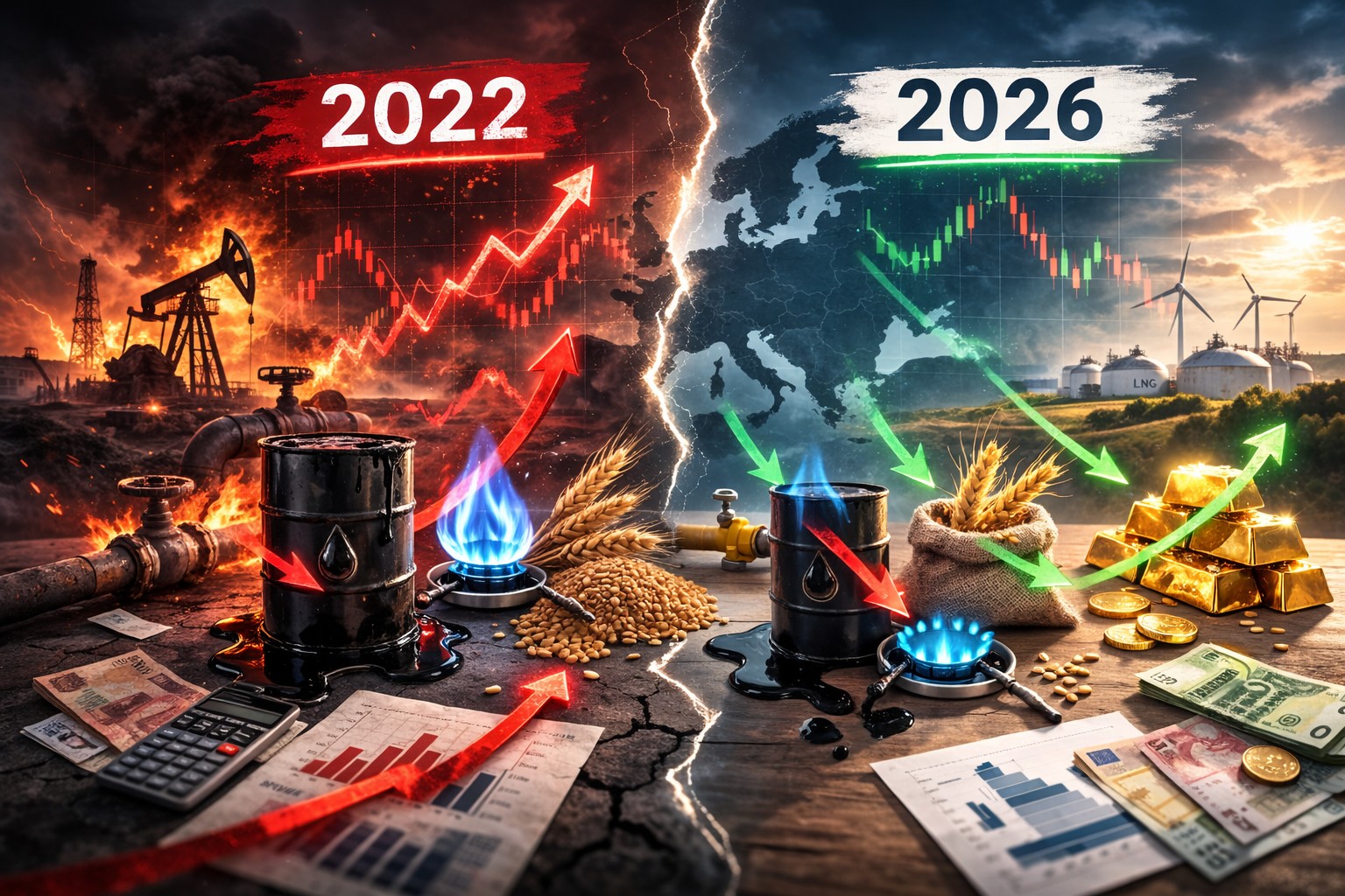 Ceny plynu, ropy, pšenice a zlata