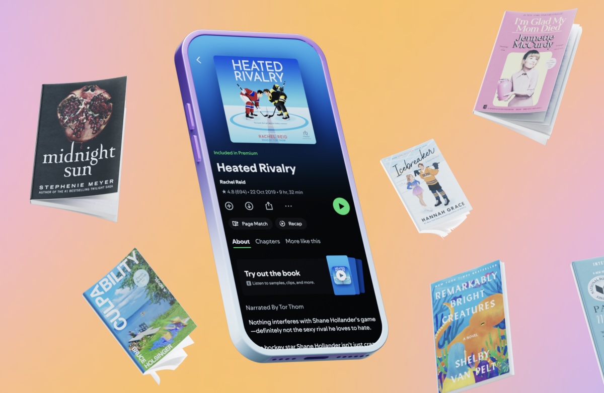 Spotify, knihy, audio