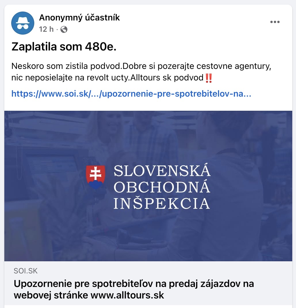 www.alltours.sk, podvod