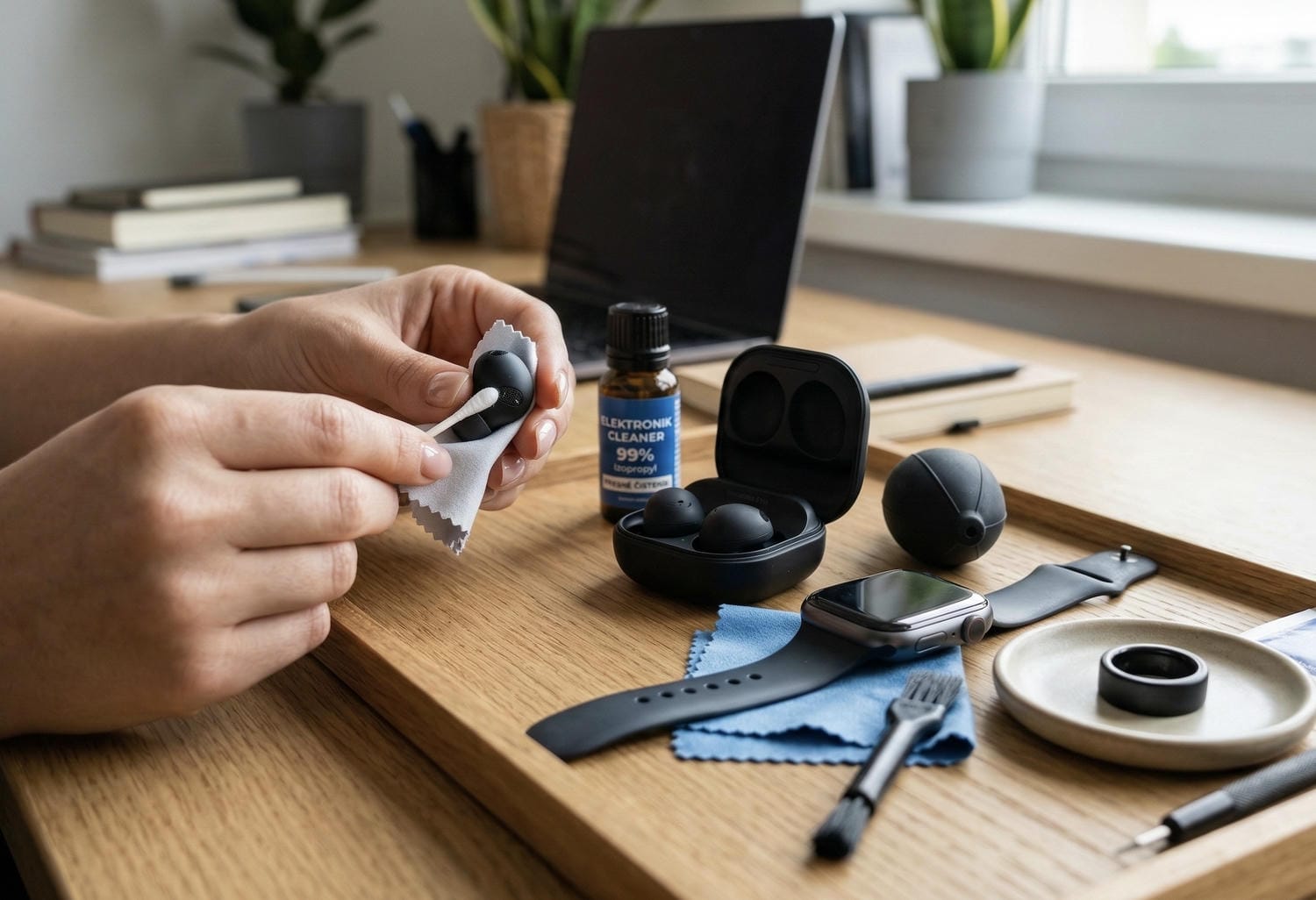Čistenie slúchadiel, hodiniek, prsteňa