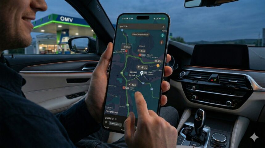 Google mapy, benzín, nafta