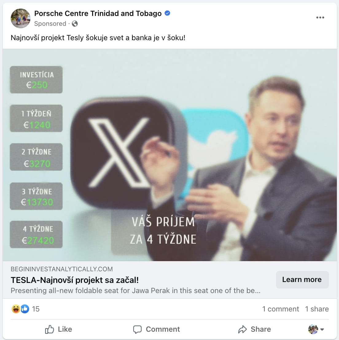 Príklad investičného podvodu