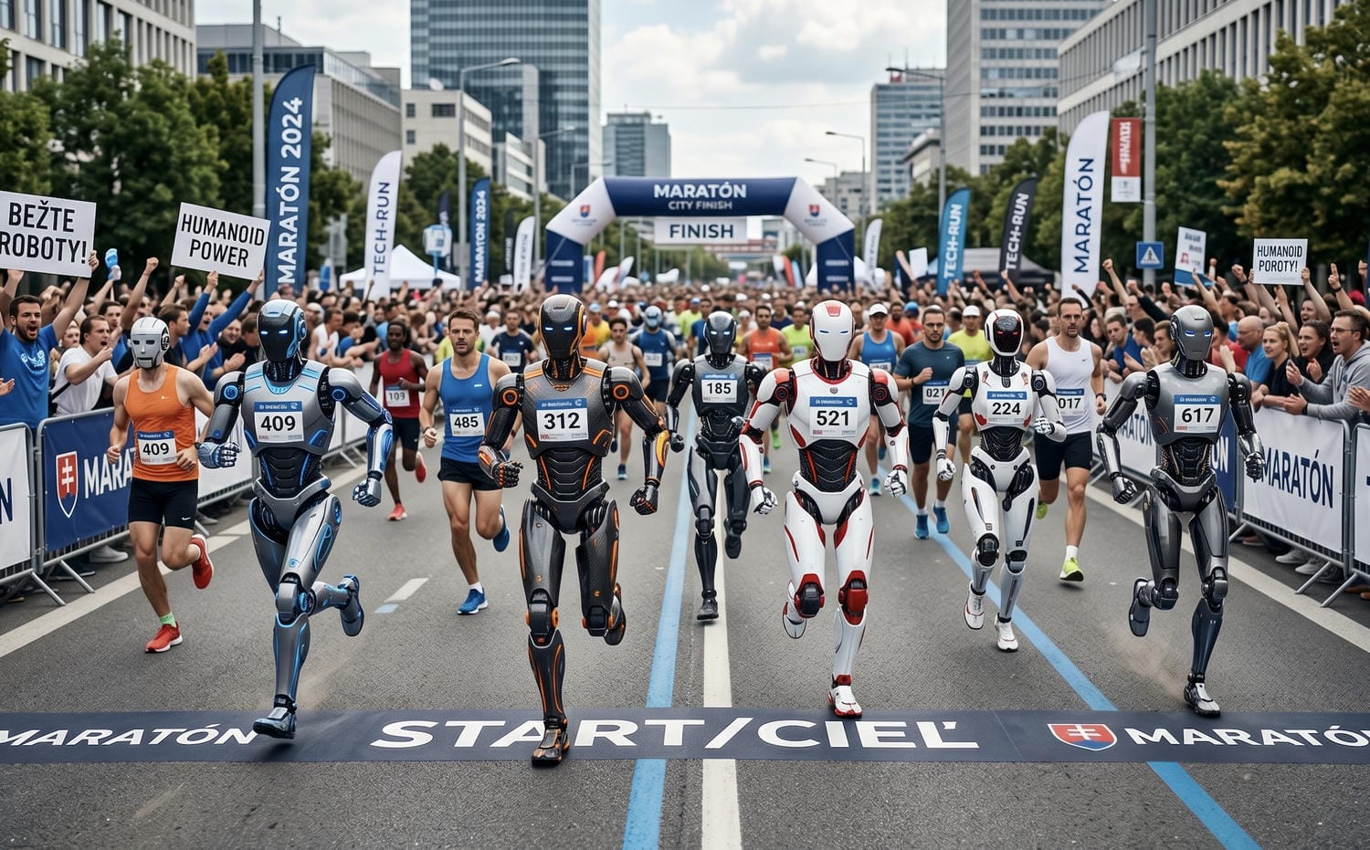 humanoidi, maratón, robot