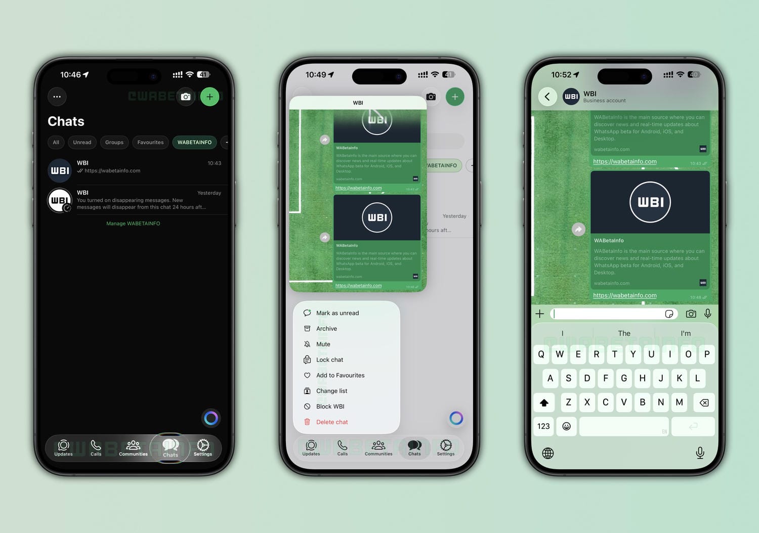 WhatsApp Liquid Glass