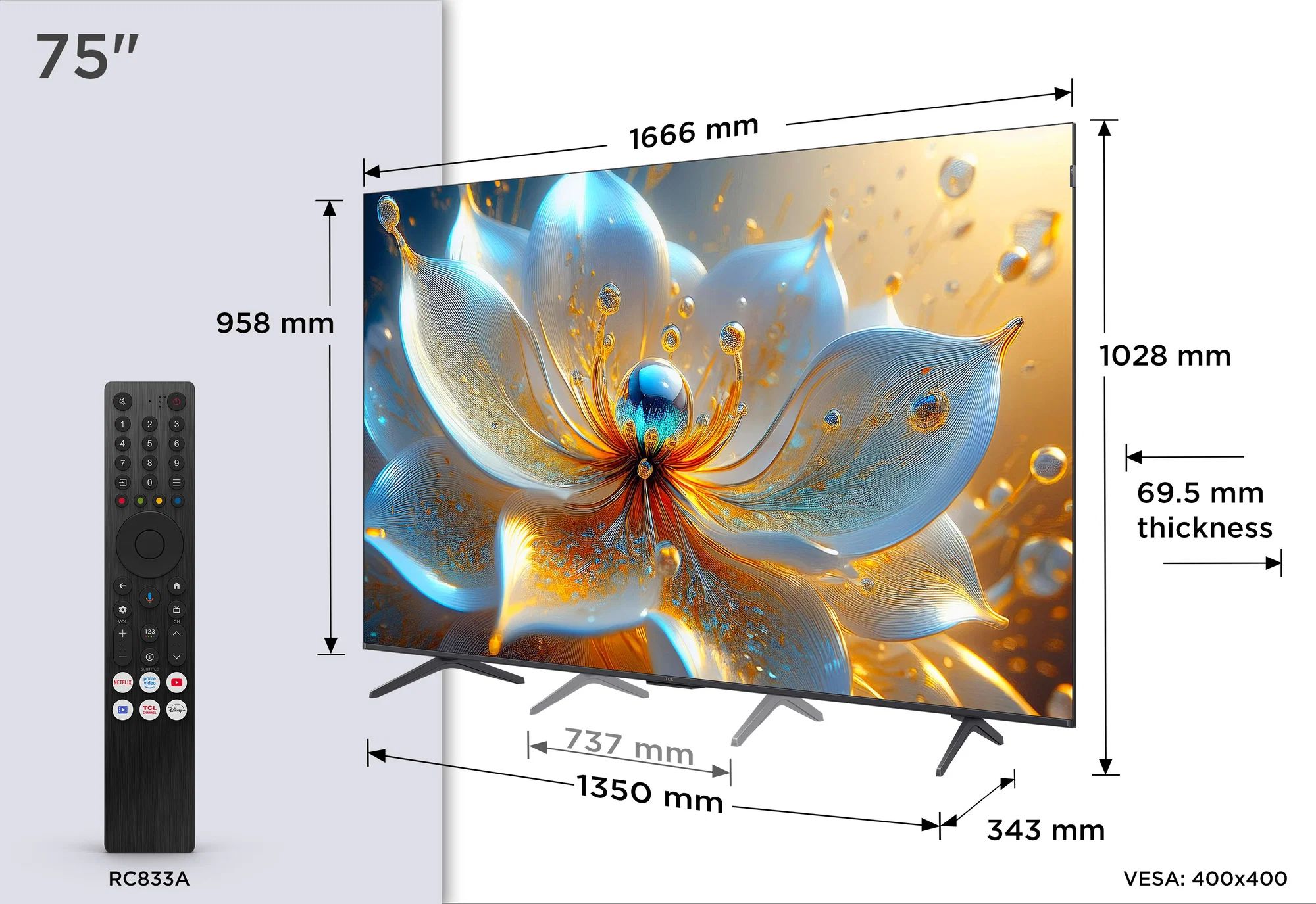 75" TCL 75T8C