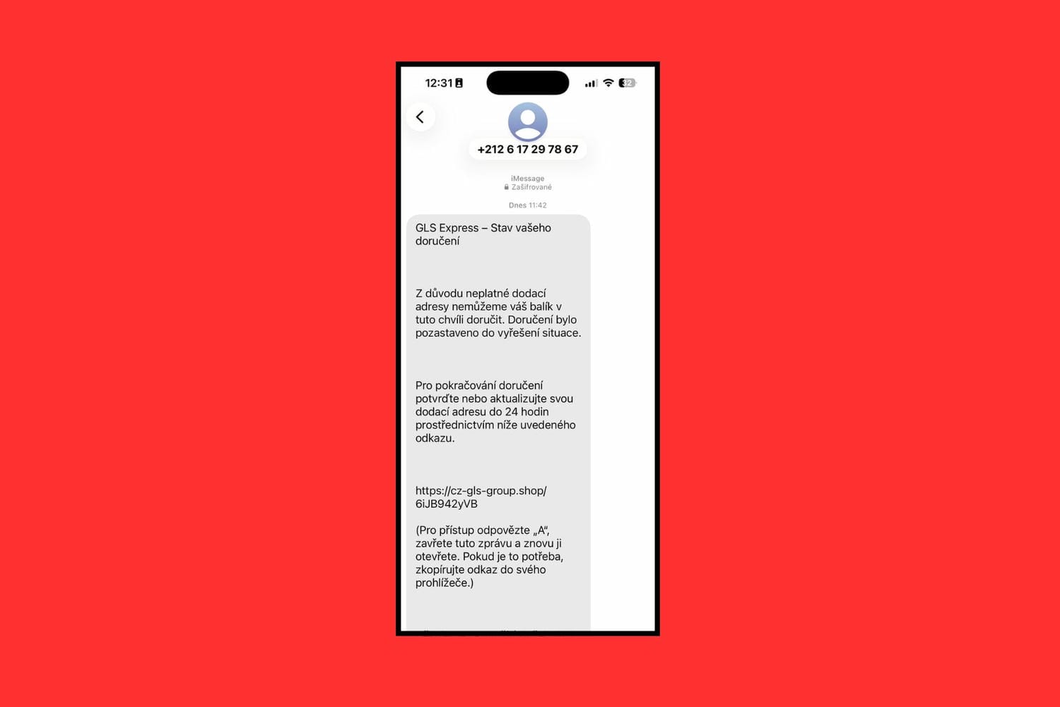 GLS, podvod, SMS