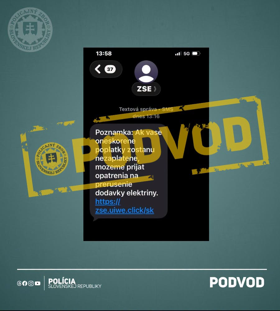Podvod, SMS, polícia, ZSE